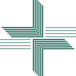 Logo der Deutschen Evangelischen Allianz: Grünes Kreuz auf weißem Hintergrund. Kreuz besteht aus vielen separaten parallelen Linien